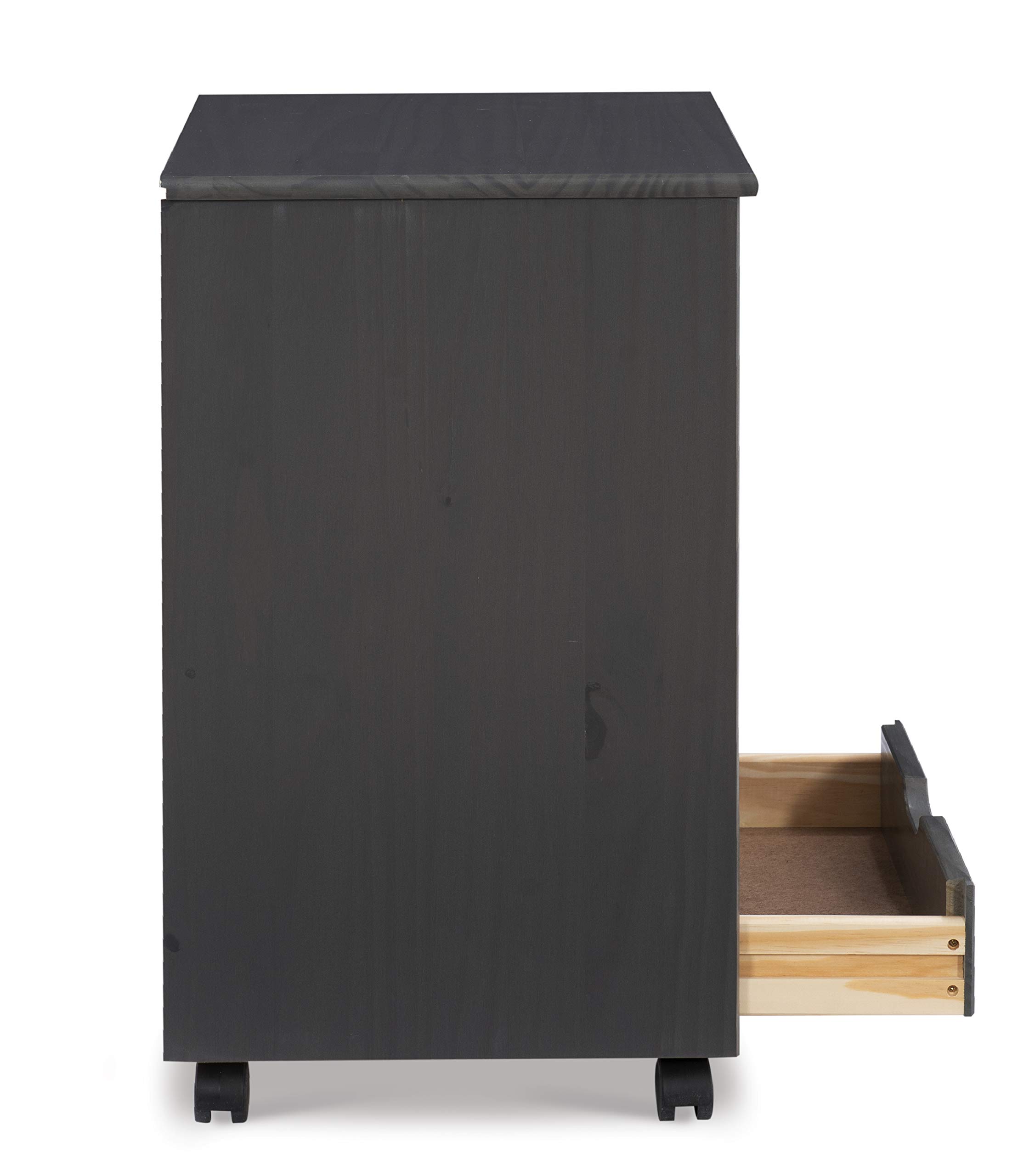 Linon Corinne 6-Drawer Wide Rolling Storage Cart with Wheels, Grey - Perfect for Bedroom, Bathroom, Office & Kitchen Organization