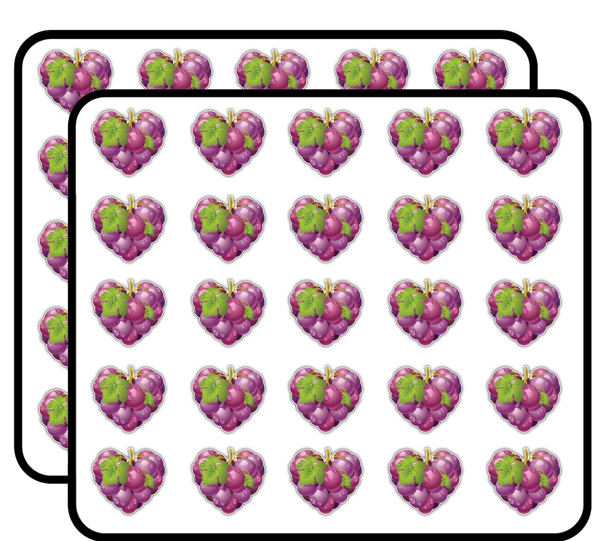 Heart-Shaped Grape Stickers for Scrapbooking, DIY Crafts, Bullet Journals - 50 Pack - Perfect for Kids Art Projects, Calendars & Photo Albums