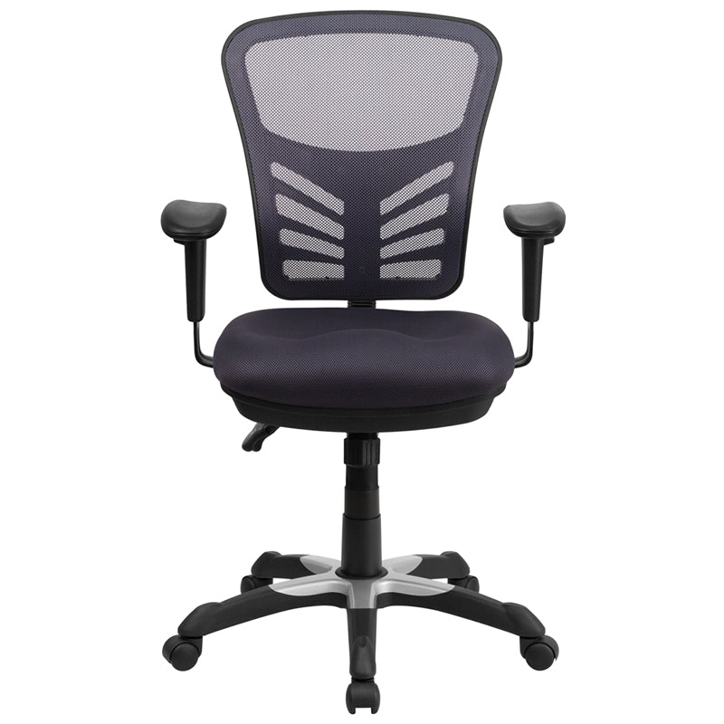 FLASH Mid Back Mesh Executive Office Chair - Ergonomic Swivel Chair with Adjustable Arms & Lumbar Support (Model HL 0001) - Perfect for Home Office, Gaming & Workspaces