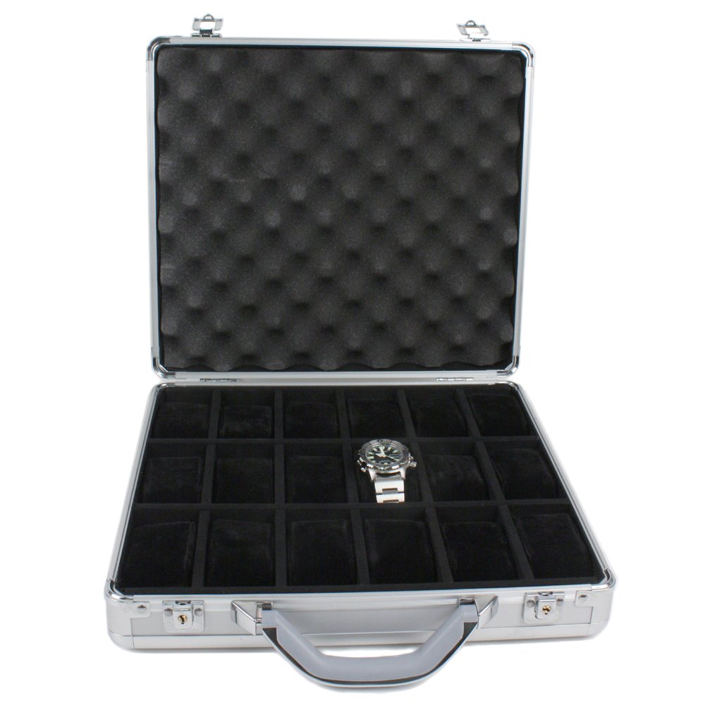 Paylak TSBOXAL18 Premium Metal Watch Case - Durable & Stylish Watch Storage Box for Men & Women - Perfect for Travel, Home, and Jewelry Organization