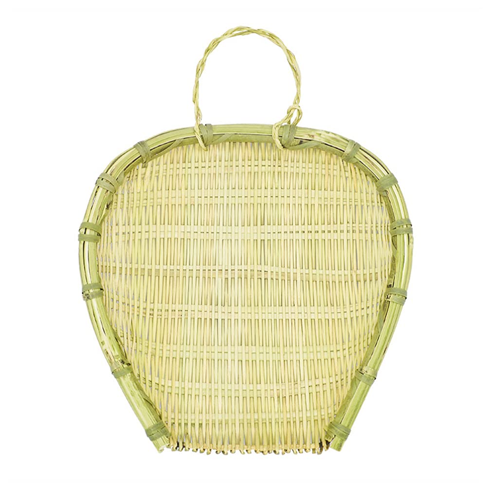 Yardwe Round Bamboo Weaving Basket - Natural Rattan Colander for Draining & Drying Food | Perfect for Kitchen, Sushi Making, Salad Prep & Fruit Storage | Eco-Friendly Green Home Decor (12-Inch)