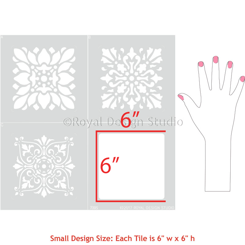 Renaissance Tile Stencils Set A - 12-Piece Reusable Stencil Kit for DIY Home Decor, Wall Painting & Floor Design | Perfect for Mosaic Patterns, Bathroom Renovation & Craft Projects