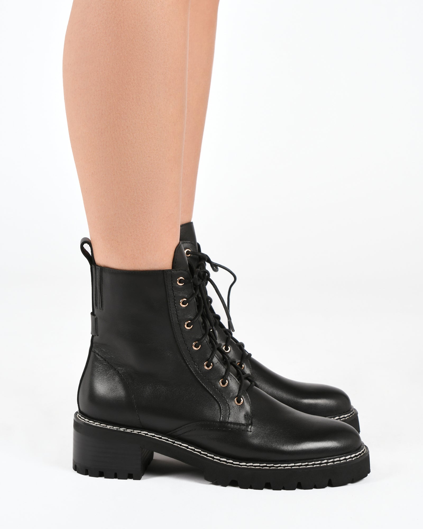 KODA Women's Flat Ankle Boots - Black Leather Chelsea Boots for Casual Wear & Everyday Comfort | Perfect for Work, Travel & Fall Fashion