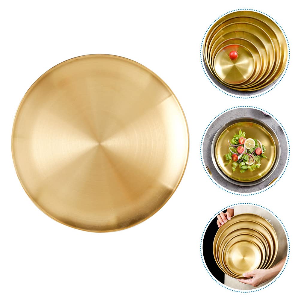 Stainless Steel Dinner Plates 23cm - BBQ & Salad Serving Trays for Parties