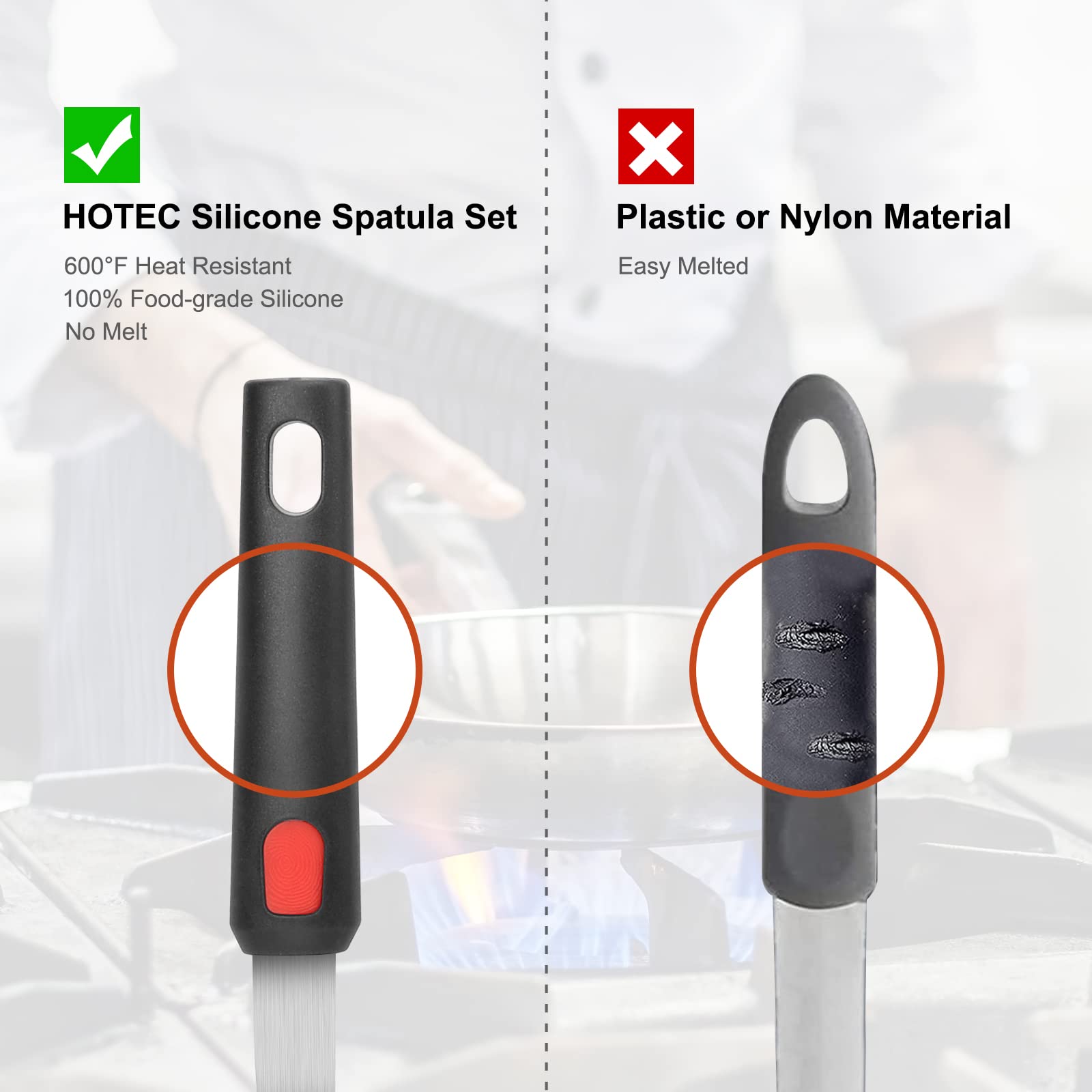 Premium Silicone Spatula Turner Set of 3 - 600°F Heat Resistant Non-Stick Cooking Utensils for Eggs, Burgers & Pancakes - Flexible Kitchen Tools for Baking, Flipping & Serving - Ideal for Nonstick Pans, Griddles & Everyday Cooking
