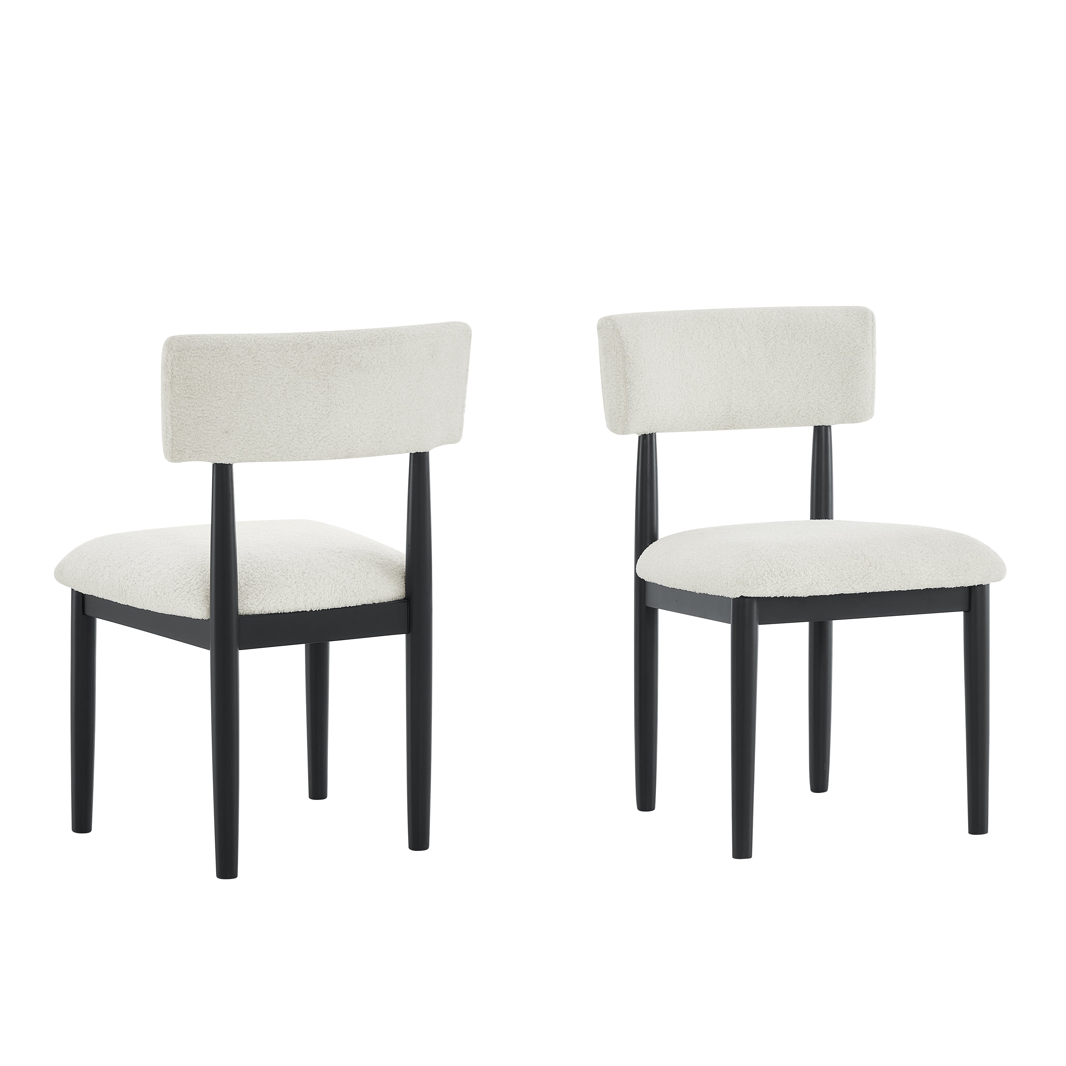 Roundhill Furniture Ellis Boucle Upholstered Dining Chairs Set of 2 - Modern Velvet Accent Chairs for Kitchen, Dining Room & Home Decor