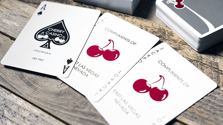 Premium Cherry Casino Playing Cards - McCarran Silver Edition | High-Quality Poker Deck for Blackjack, Texas Hold'em & Casino Nights | Perfect for Home Games, Poker Parties & Magic Tricks