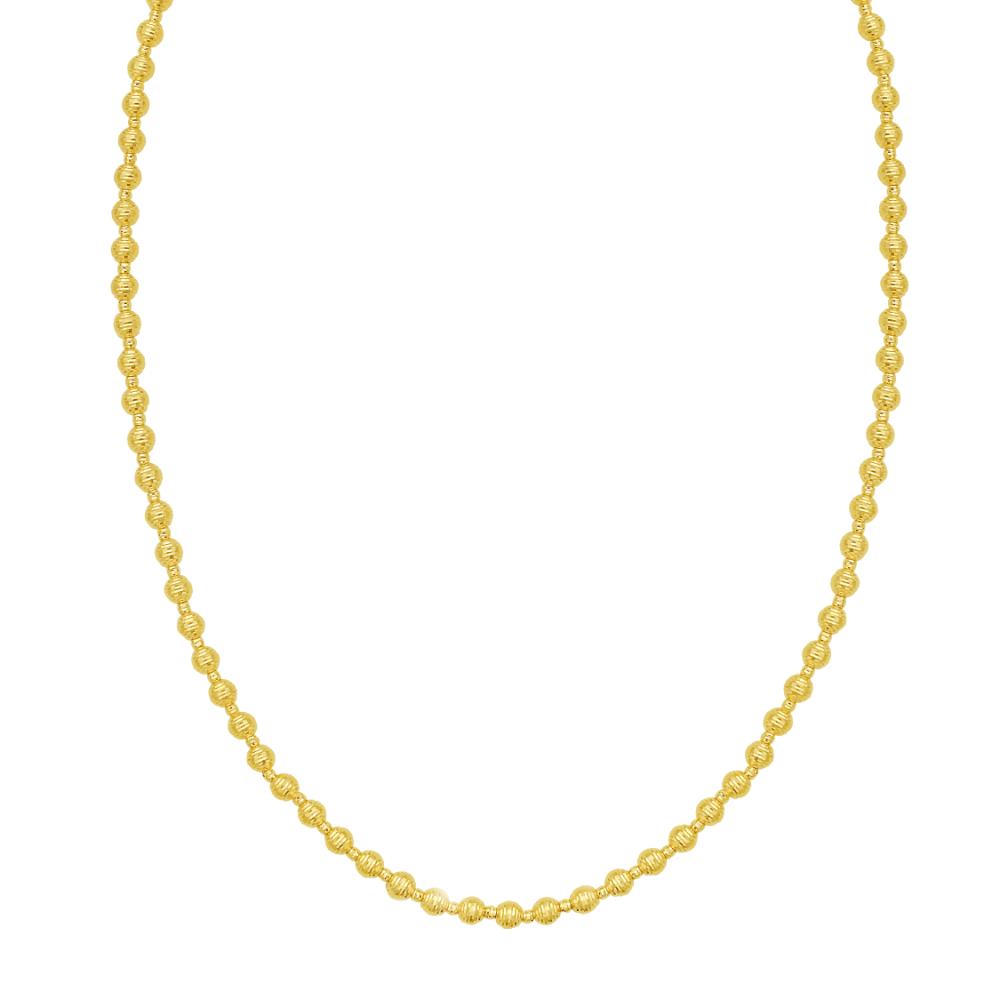 14K Gold Disco DC Bead Necklace - Elegant Party Jewelry for Women, Perfect for Night Out, Club, and Special Occasions