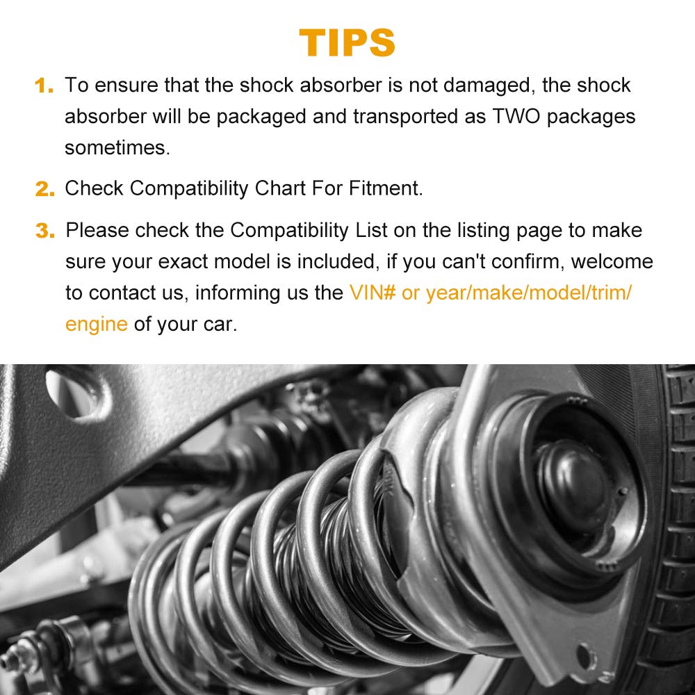 ROADFAR 4-Piece Front & Rear Strut Shock Absorber Set - Compatible with 2000-2005 Toyota Celica (Models 334277, 334278, 341277) - Perfect for Smooth Ride & Enhanced Vehicle Stability on Highways & City Roads