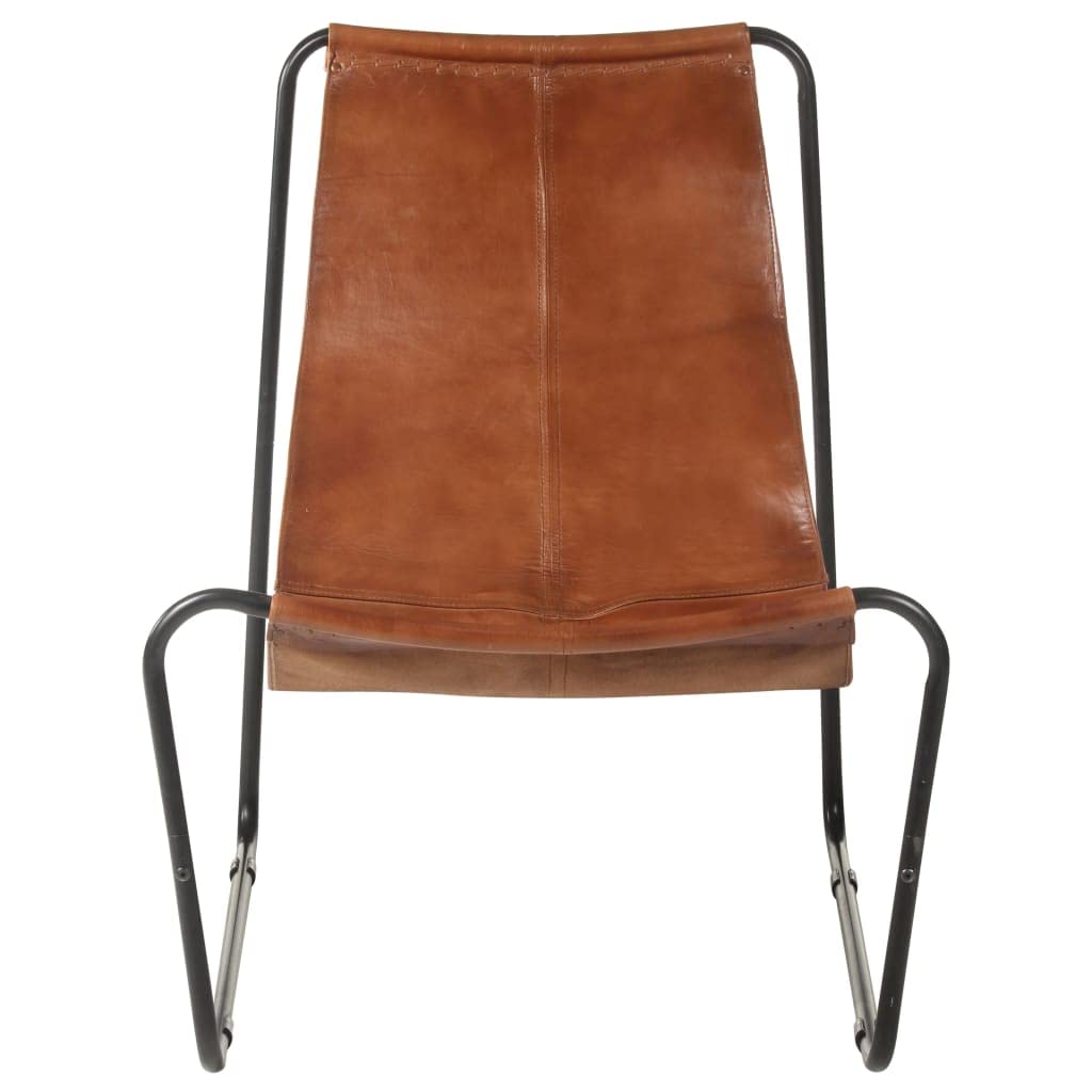Premium Brown Leather Recliner Chair - Adjustable Lounge Chair for Living Room, Bedroom & Office - Comfortable Reading & Leisure Sofa Chair (Real Leather)
