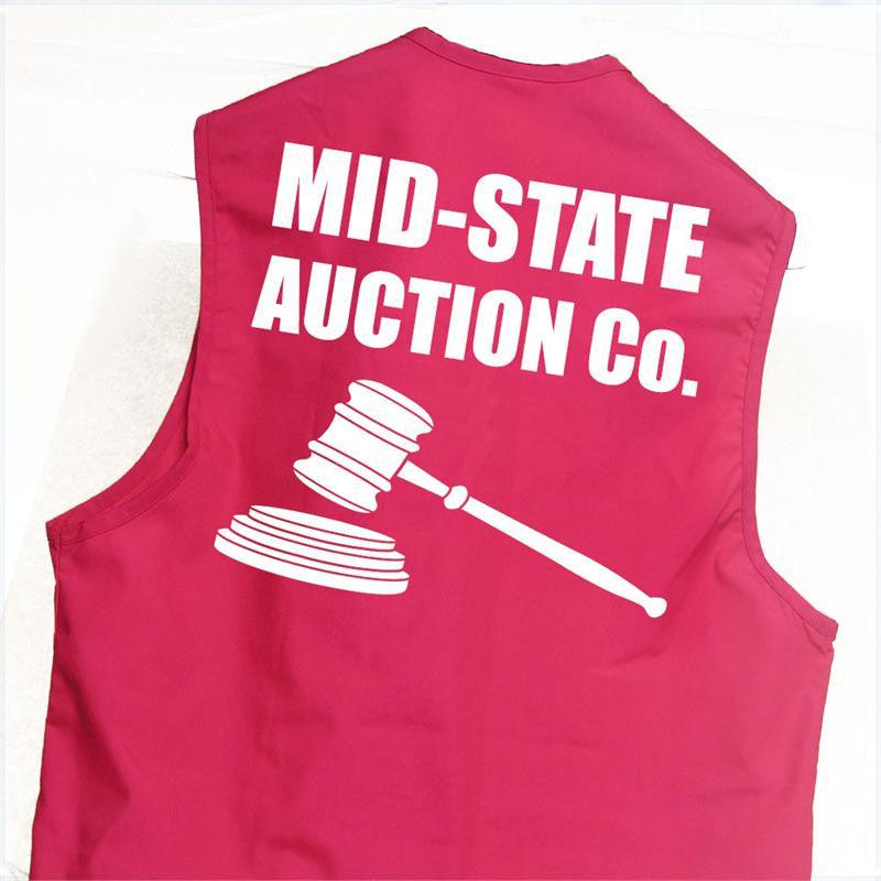 Custom Printed Auction Vests - Personalized Bidding Vests for Auctioneers & Fundraisers - Ideal for Charity Events, Livestock Shows & Professional Auction Services