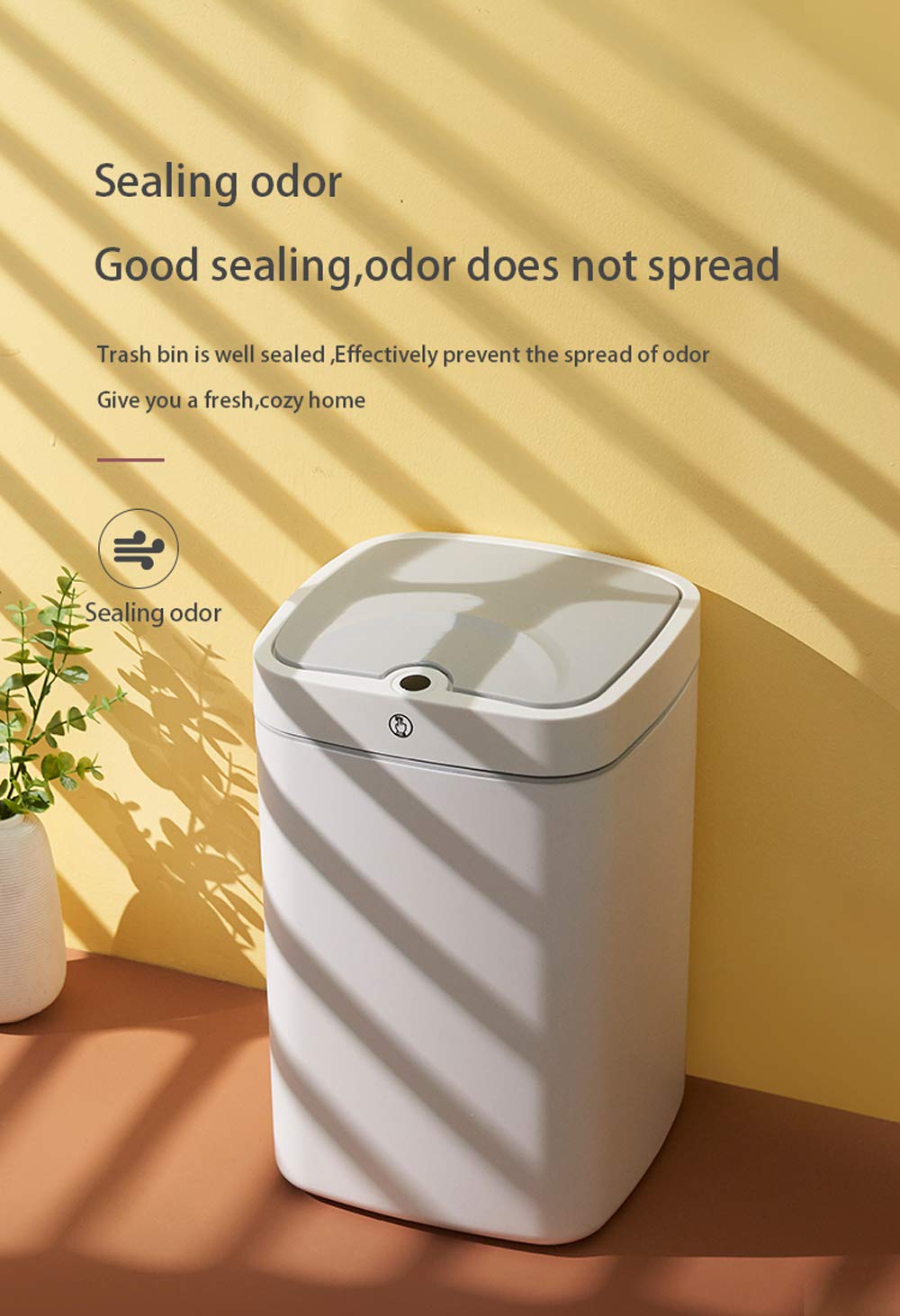 Automatic Sensor Trash Can - 4.7 Gallon Touchless Metal Garbage Bin with Pearl White Finish for Office, Bathroom & Kitchen - Hands-Free Waste Disposal Solution