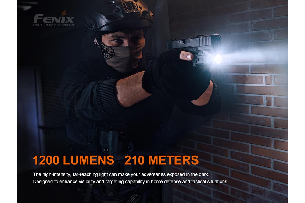 Fenix GL19R Rechargeable Tactical Flashlight - 1200 Lumens, USB-C Charging, IP68 Waterproof for Outdoor, Camping, Hunting & Emergency Use