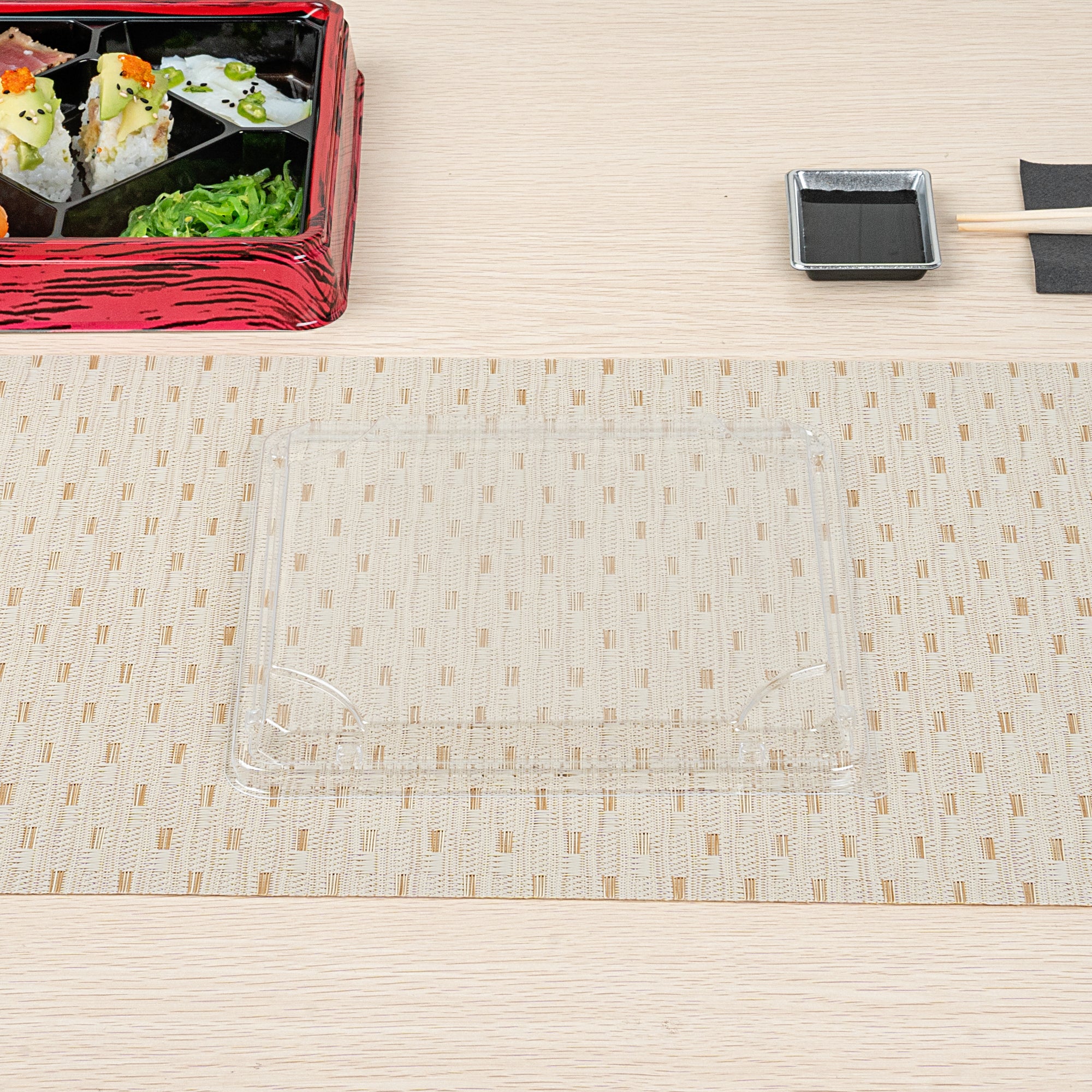 Bento Tek Square Clear Plastic Lids - 100 Pack for 19 oz Bento Boxes | Durable & Reusable Food Storage Covers | Perfect for Meal Prep, School Lunches & Office Snacks