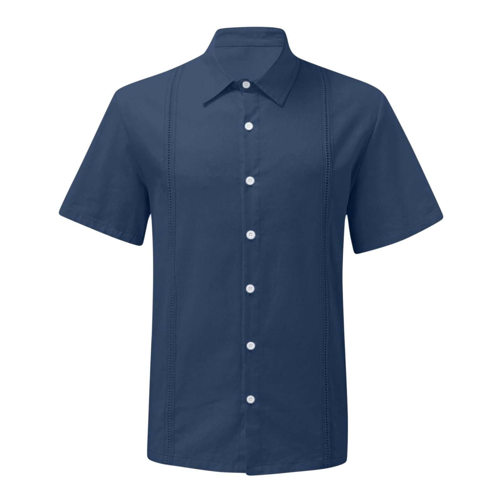 **Maiyifu-GJ Men's Short Sleeve Cotton Linen Shirt - Lightweight Summer Button Down Casual Shirt for Tropical Holiday, Beach Vacation & Outdoor Activities**