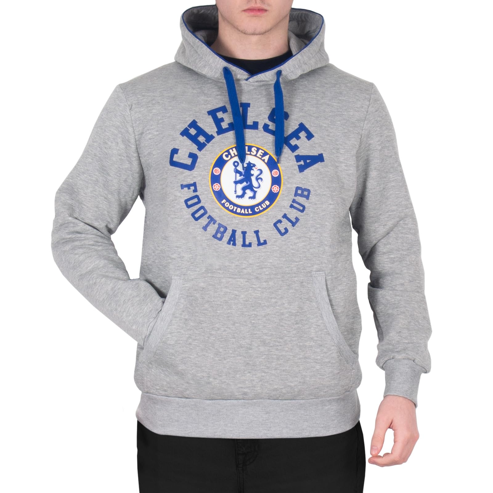 Chelsea FC Official Men's Fleece Hoodie - Grey, Medium | Soccer Fan Gift, Comfortable & Warm for Game Day & Casual Wear