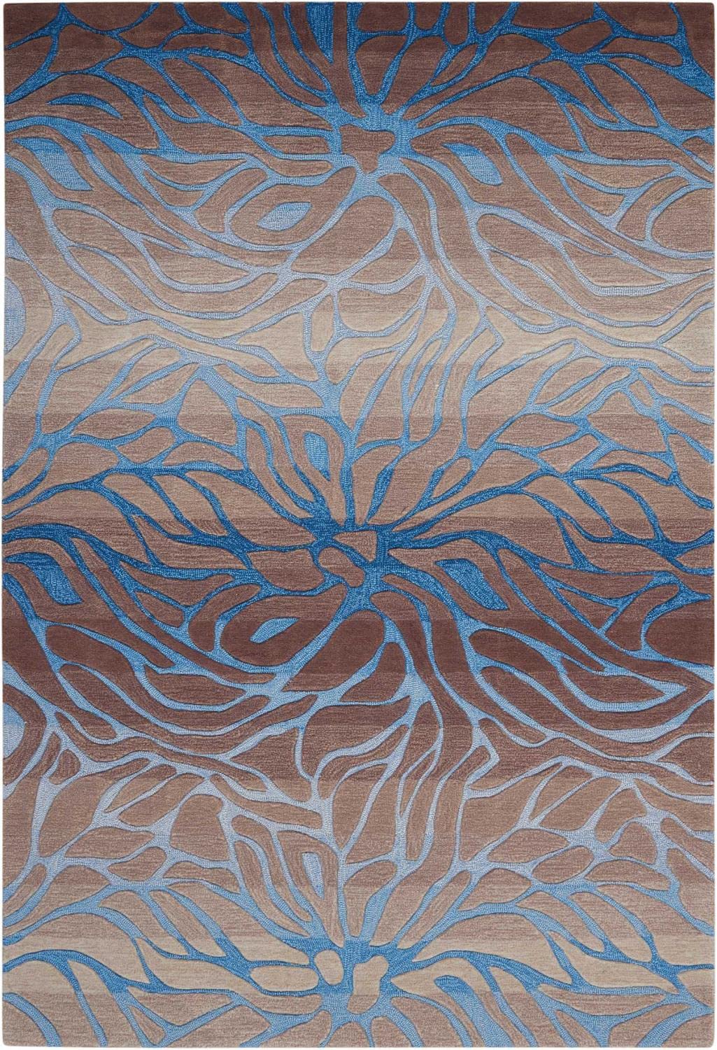 Nourison Contour Botanical Ocean Sand 5' x 7'6