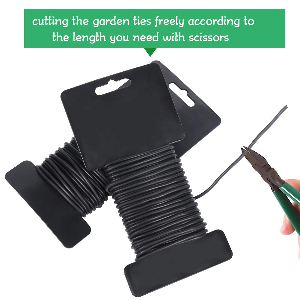 Shintop 3.5mm Reusable Garden Ties - Heavy Duty Soft Plant Twist Wire for Plants, Vegetables & Flowers (52.5ft) - Perfect for Home Gardening, Office Plants & Outdoor Landscaping