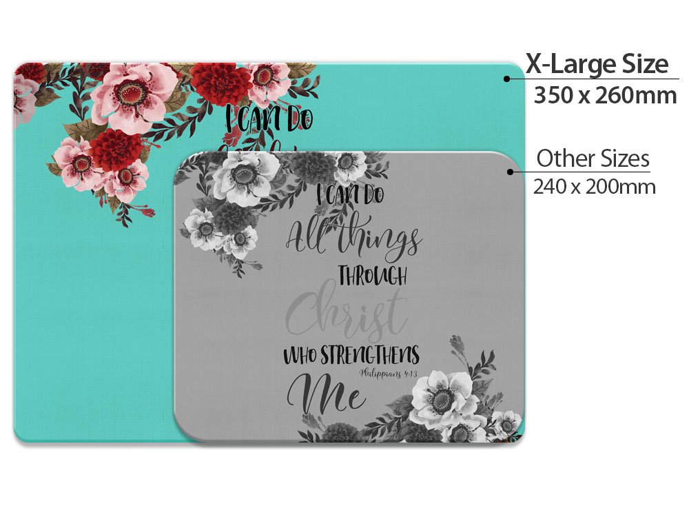 FINCIBO XL Non-Slip Bible Verse Mousepad for Office & Gaming - Philippians 4:13