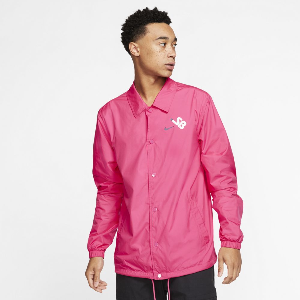 Nike SB Men's Skateboarding Jacket - Watermelon/White - Lightweight & Durable for Skateboarding, Streetwear & Outdoor Activities