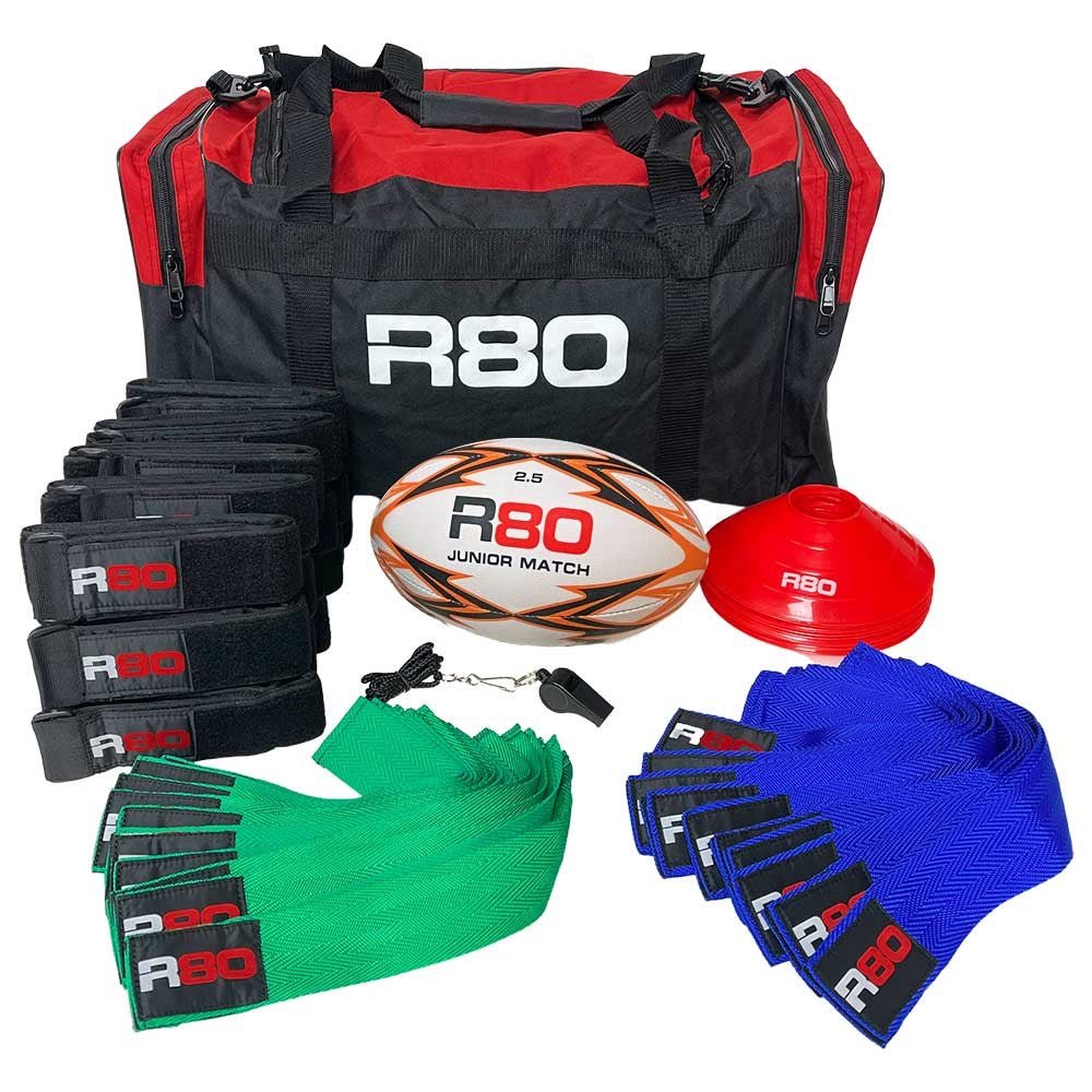 R80 Junior Rippa Rugby Game Sets for 15 Player Teams - Perfect for Youth Rugby Training, School Sports & Team Building Activities