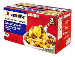 Jimmy Dean Meat Lovers Breakfast Bowls - 2 Pack (16 Total Bowls) - Frozen Breakfast with Sausage, Eggs, Potatoes, Cheddar Cheese & Bacon - Quick & Easy Morning Meal for Busy Families, Office Lunches or Camping Trips