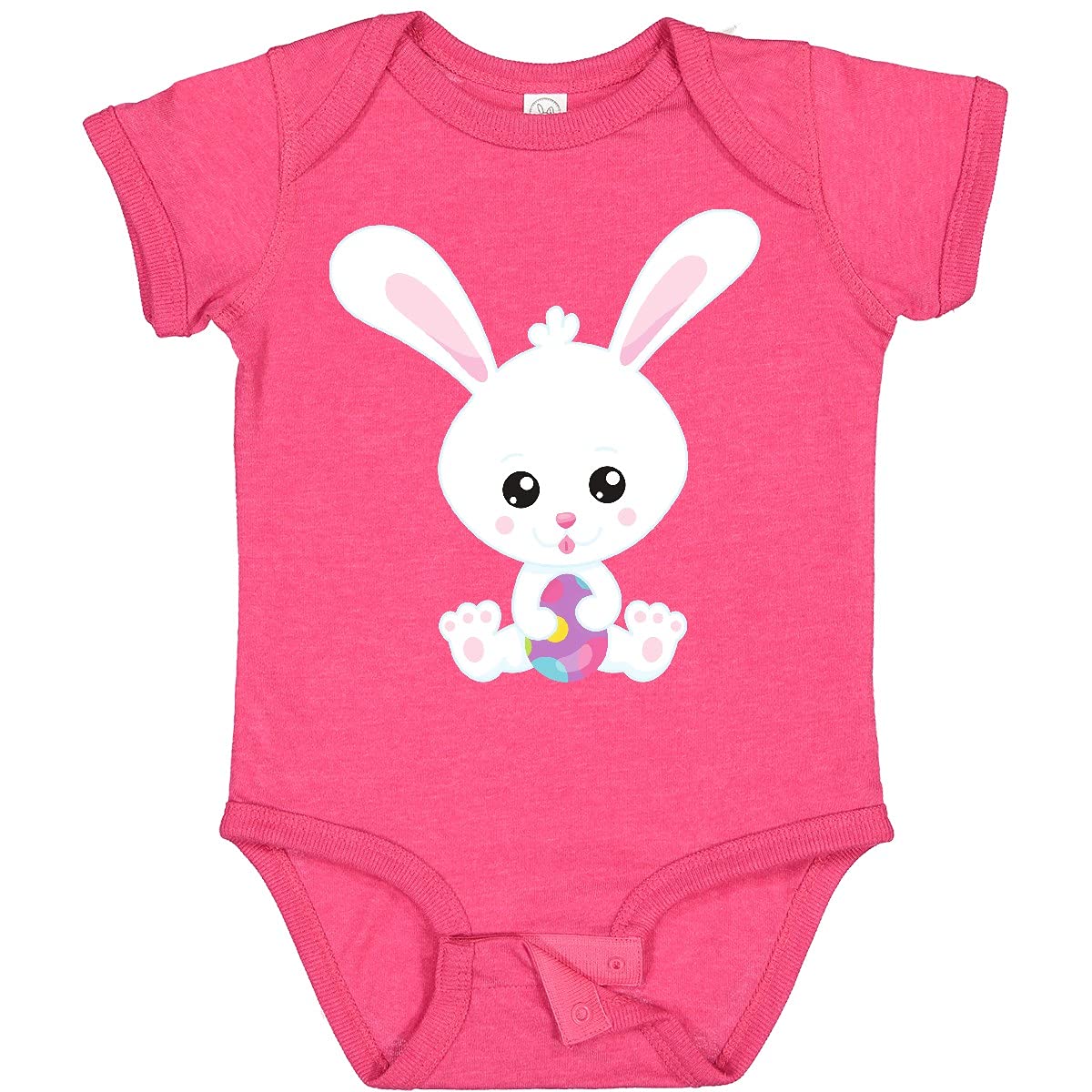 Inktastic Easter Baby Bodysuit - Cute White Bunny & Easter Eggs Design - Perfect for Easter Photos, Baby Showers & Holiday Gifts