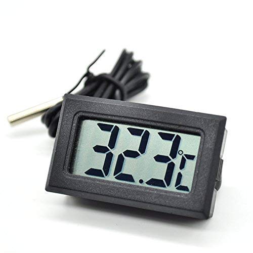 Mifra Electronics MINI LCD Digital Thermometer Sensor Wired - Accurate Room Temperature Monitor for Home, Office, Nursery & Greenhouse (Model TPM-14)