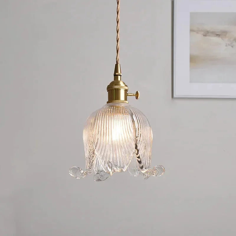 Bloom Glow Glass Pendant Lamp - Modern Hanging Light Fixture for Kitchen Island, Dining Room & Bedroom Decor - Energy Efficient LED Lighting Solution