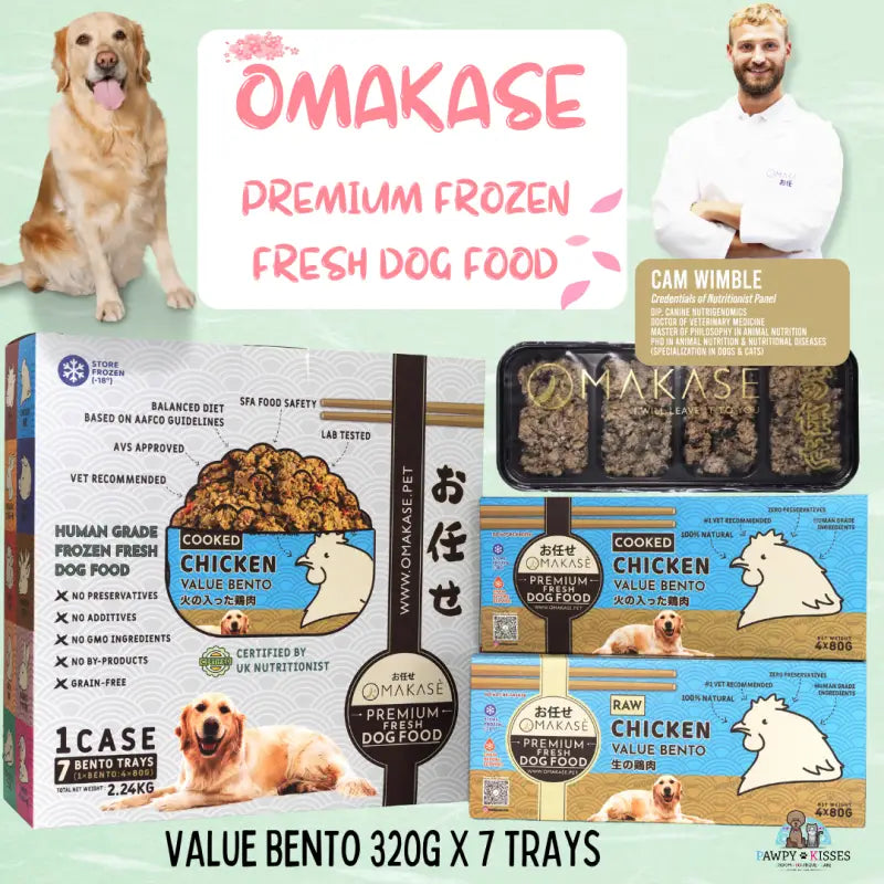 OMAKASE Premium Cooked Frozen Dog Food - 10 Delicious Flavors, 2.24kg (7 x 320g) Value Pack - Healthy Meal for Small & Medium Dogs - Perfect for Daily Feeding, Travel & Special Occasions