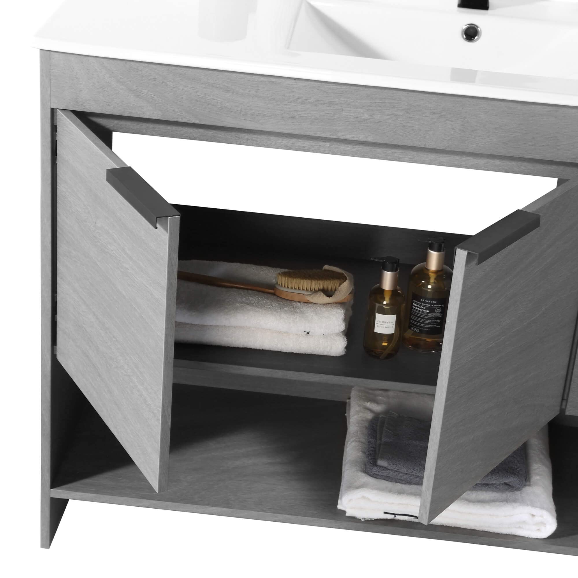 Fine Fixtures Phoenix 48 Inch Bathroom Vanity with Sink - Modern White Bathroom Cabinet with Soft-Close Doors, Storage Drawers & Durable Construction - Perfect Space-Saving Vanity for Small Bathrooms (Full Assembly Required) | Ideal for Master Bath, Guest Bath & Powder Room Remodeling
