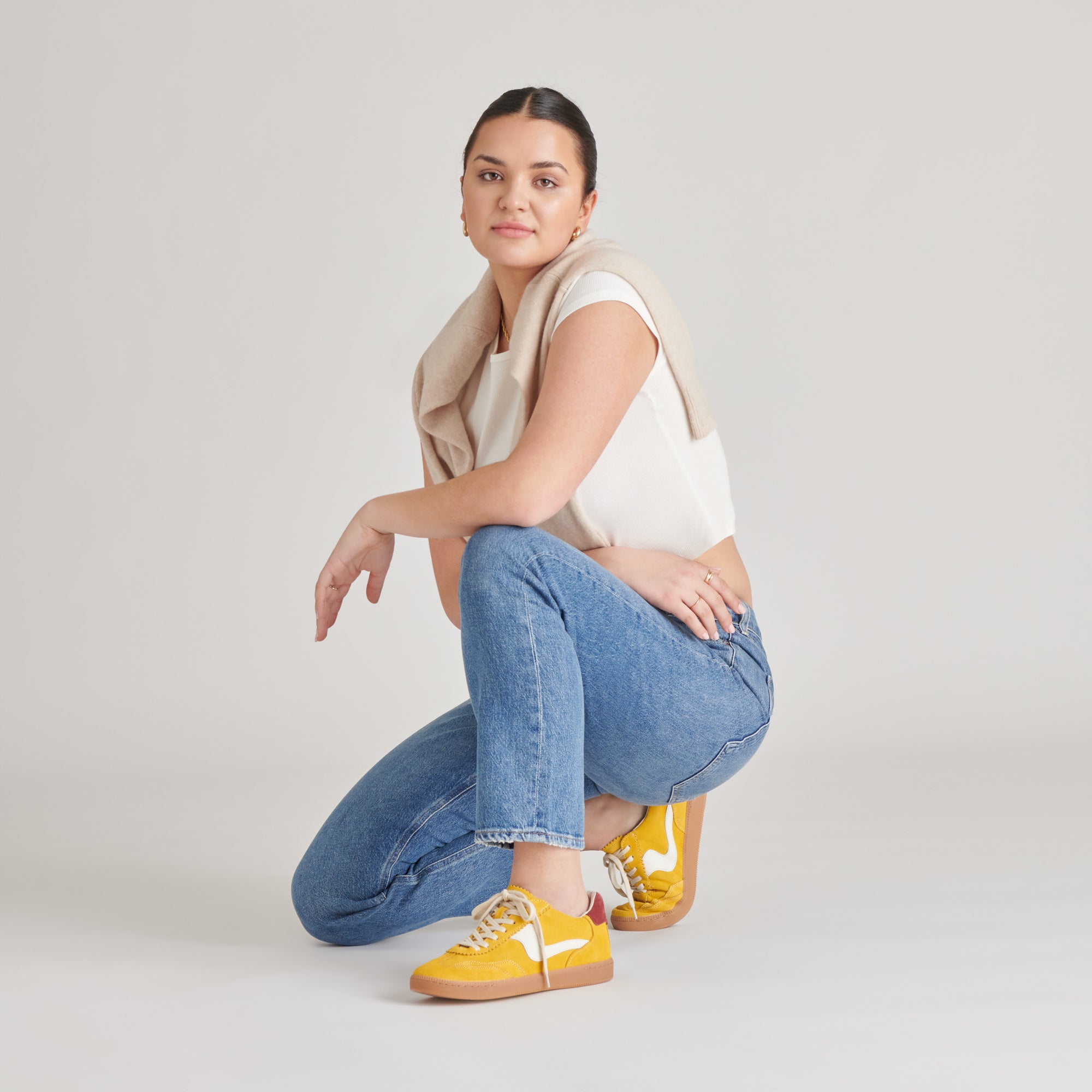 Mustard Suede Sneakers for Men & Women - Stylish Casual Shoes for Walking, Running & Everyday Wear