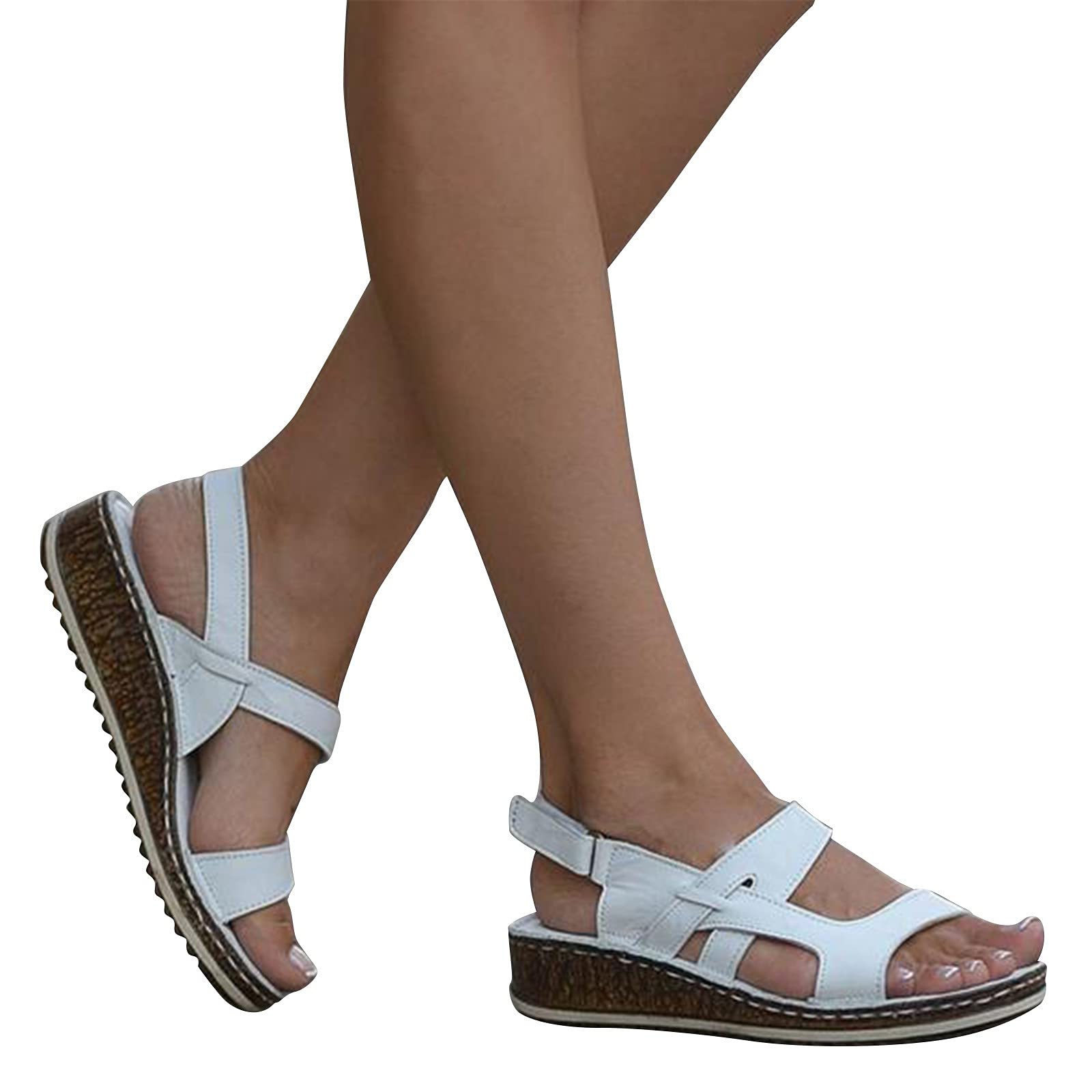 Women's Summer Sandals - Fish Mouth Open Toe Casual Slip-On Shoes for Beach, Pool, and Outdoor Wear
