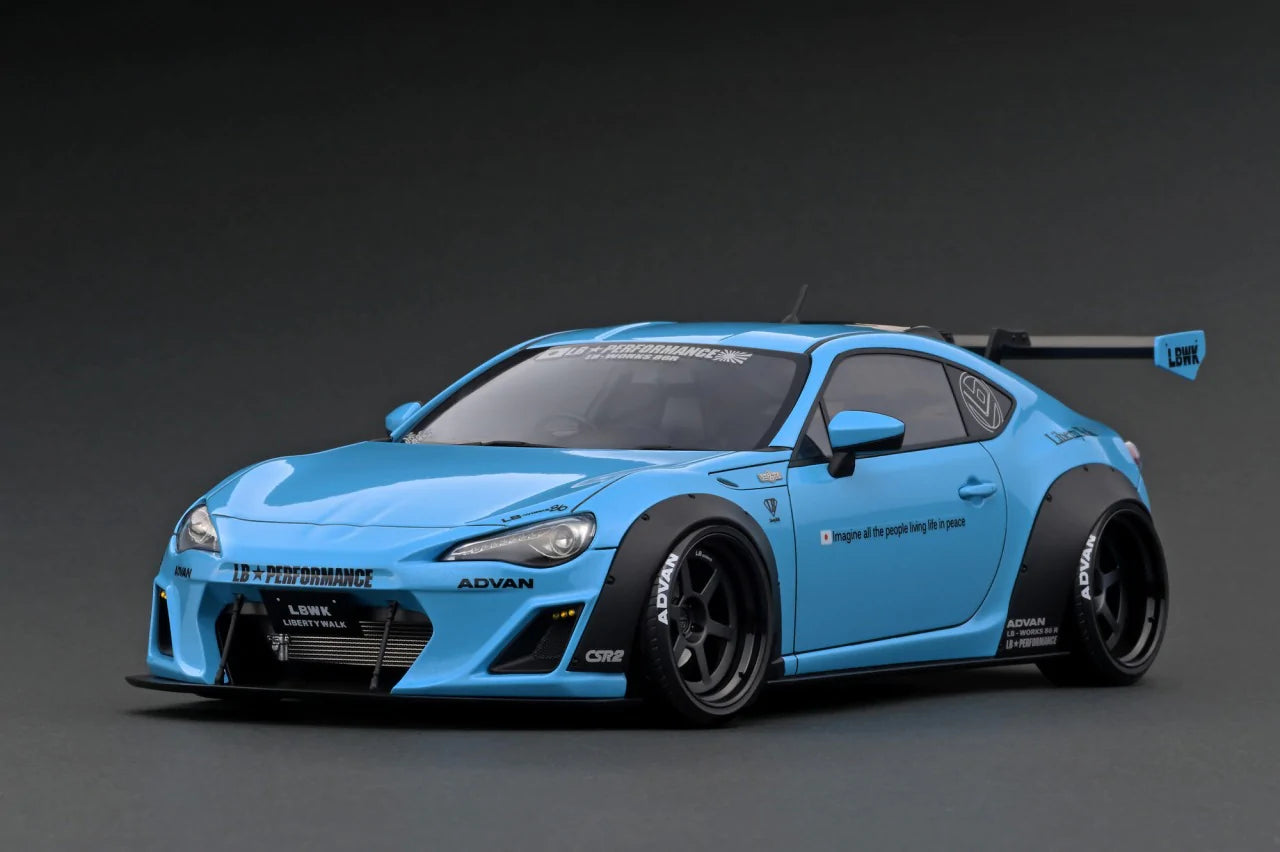 1:18 Scale Toyota 86 LBWK V1 Model Car - Light Blue Diecast Collectible - Perfect for Car Enthusiasts & Display Collections