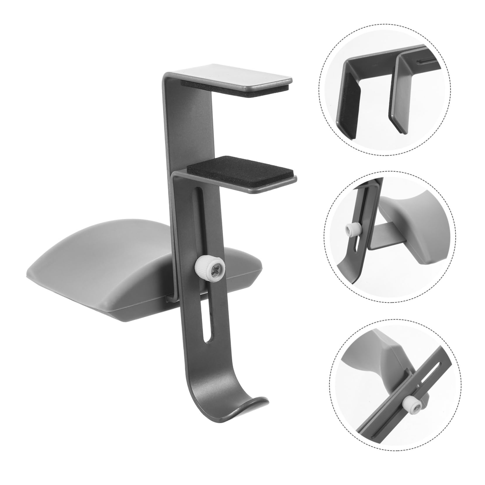 Premium Metal Headphone Stand with Extendable Silicone Pad - Luxshiny Desk Headset Holder for Monitor Mounting | Perfect for Gaming Setup, Home Office & Workspace Organization