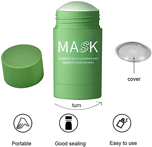 Green Tea Cleansing Face Mask Stick - Blackhead Remover, Oil Control & Pore Minimizer for Acne-Prone Skin - Anti-Aging & Moisturizing Treatment (40g) - Perfect for Daily Skincare Routine & Travel-Friendly Beauty Essential