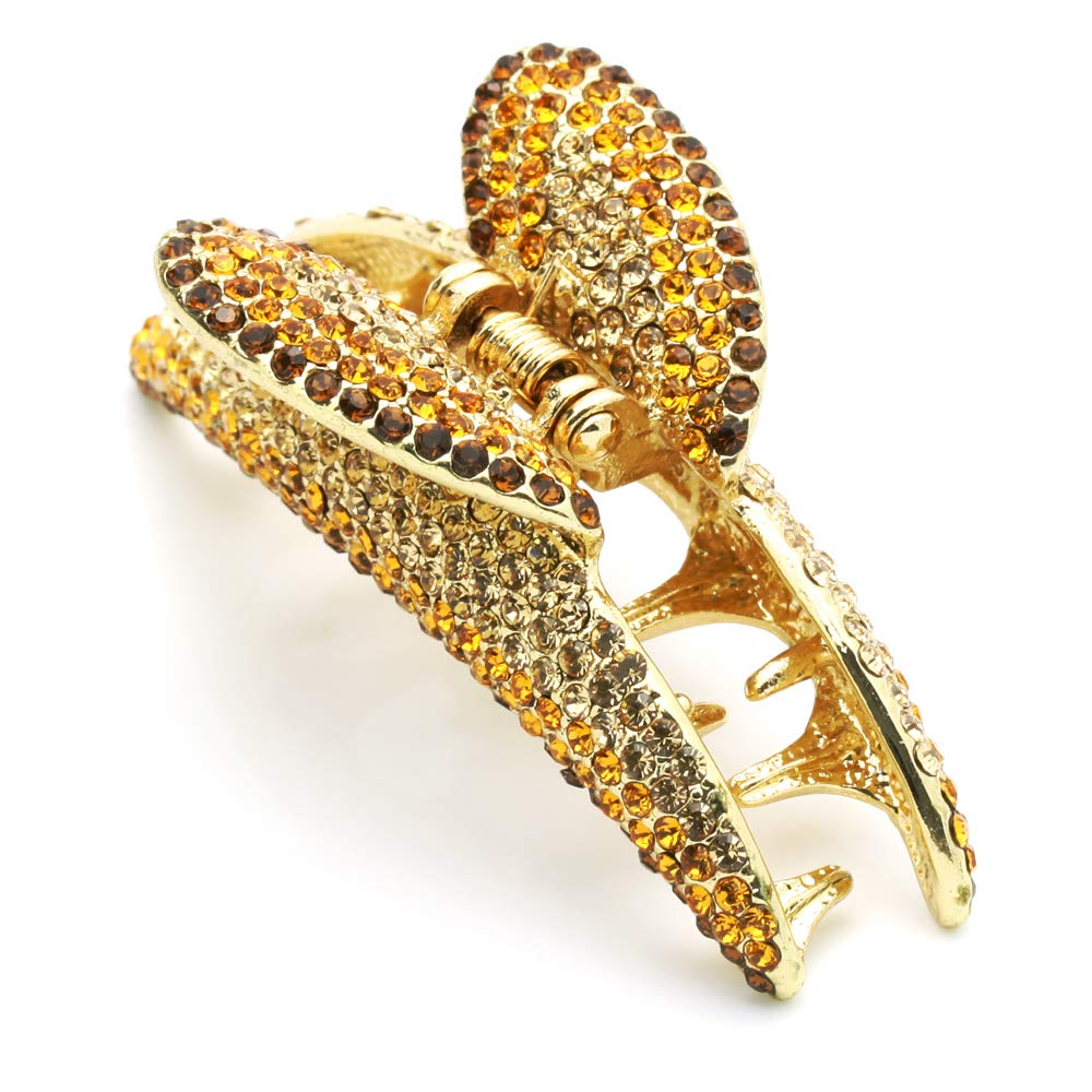 Elegant Faux Rhinestone Hair Jaw Clips for Women - Large 3