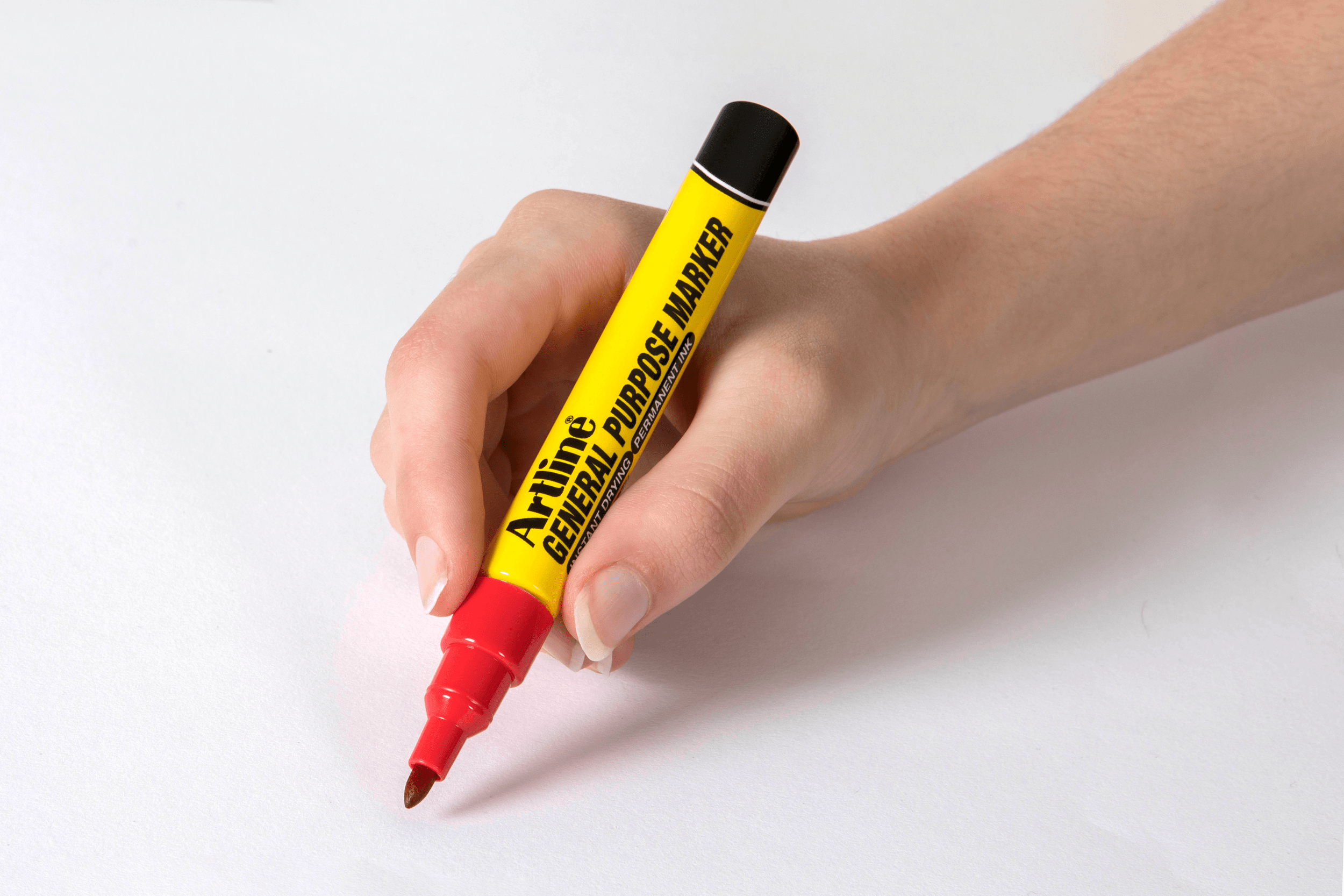 Artline General Purpose Permanent Marker Bullet Tip Red - 12 Pack for Office, School & Home Use - Ideal for Labeling, Crafting & DIY Projects