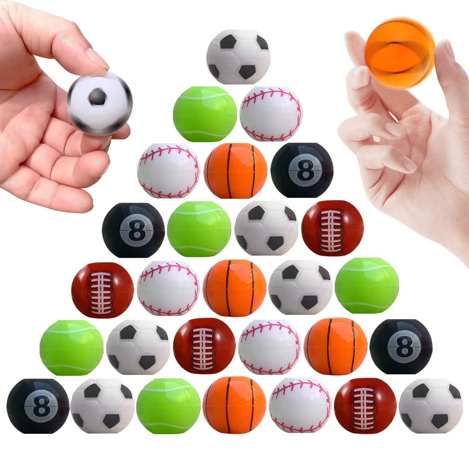 32 PCS Mini Fidget Spinners & Sports Balls Toys for Kids Ages 4-8 - Party Favors, Classroom Prizes, Easter Basket Stuffers - Perfect for Goodie Bags, Treasure Boxes, Birthday Parties & Sensory Play