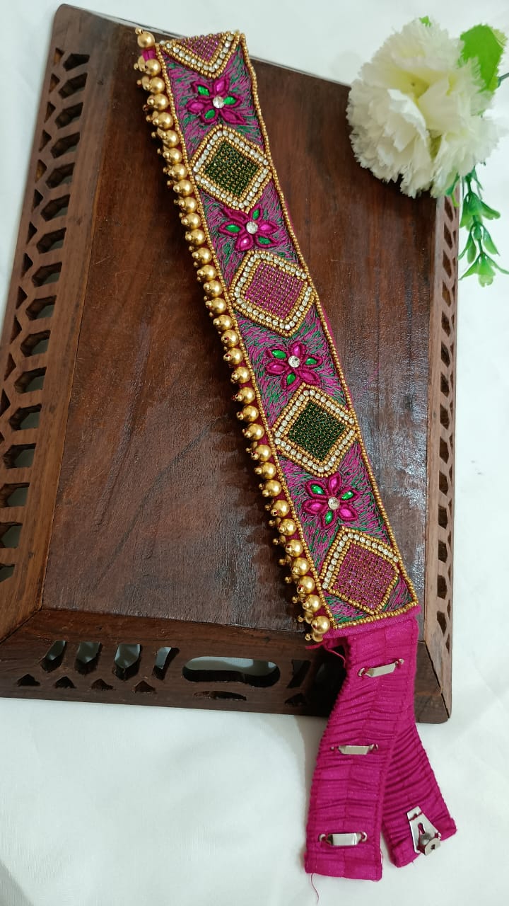 Elegant Designer Saree Belt with Stone and Beads for Women - Perfect for Weddings, Parties & Traditional Occasions