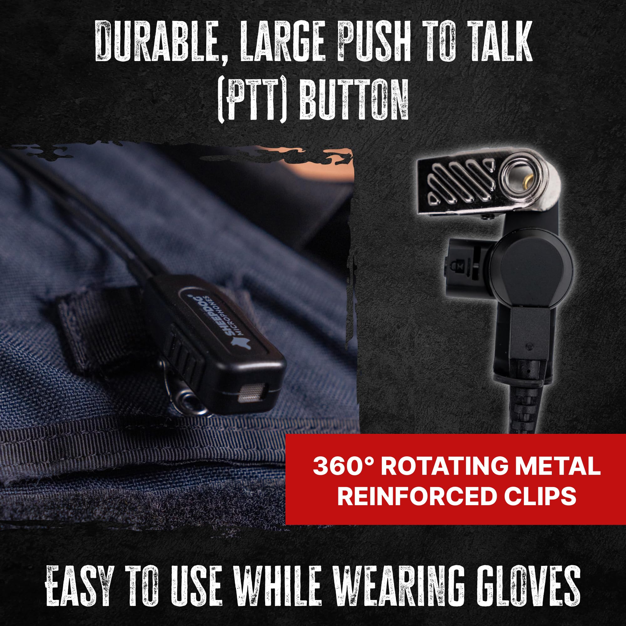 Sheepdog Microphones Alpha SDA1-APX-QD Quick Disconnect Police Lapel Mic Headset - Compatible with Motorola APX6000/7000/8000 Radios | Secure Communication for Law Enforcement & First Responders