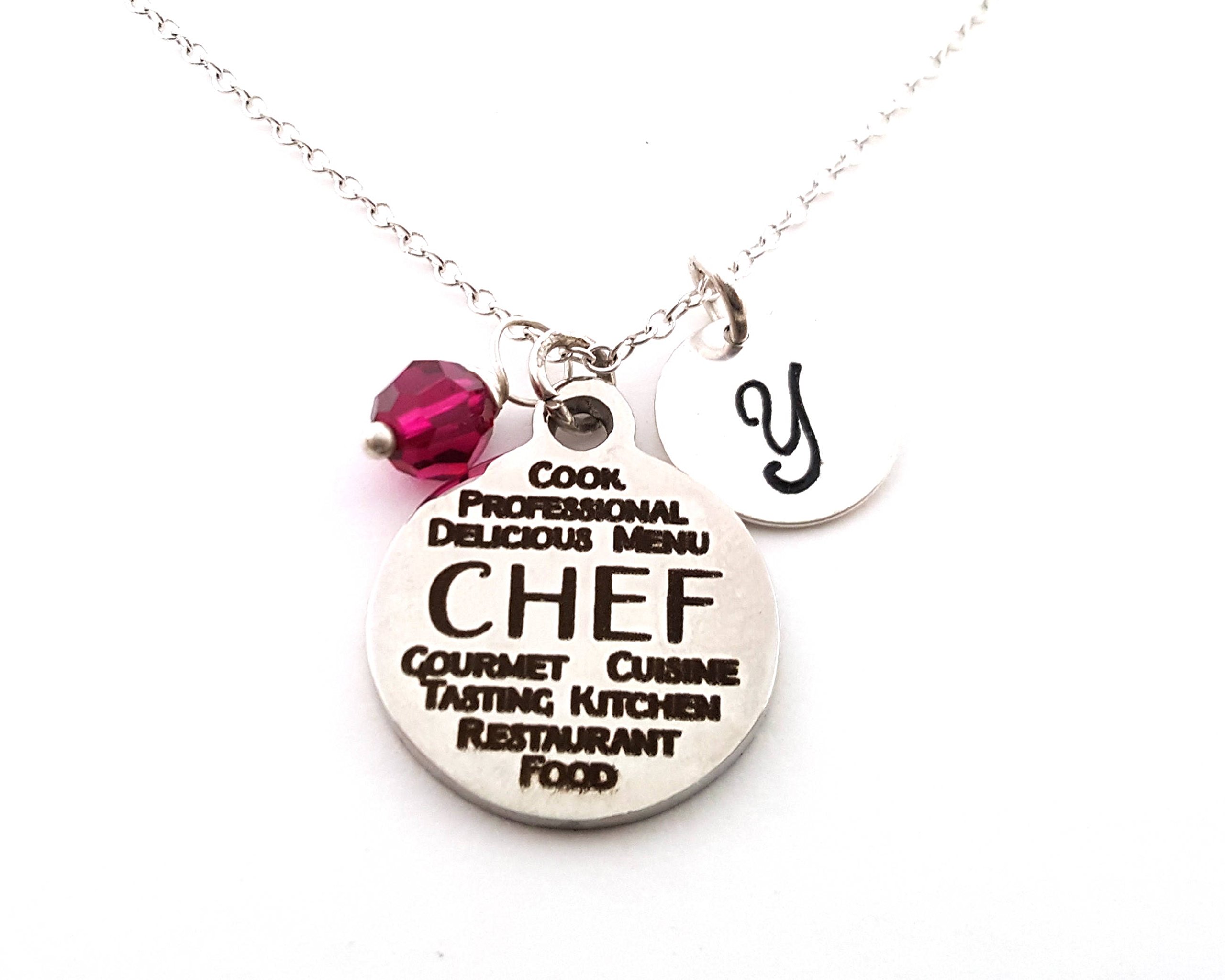 Chef Cooking Charm Necklace - Personalized Sterling Silver Jewelry Gift for Chefs & Food Lovers - Perfect for Birthday, Anniversary & Culinary Events