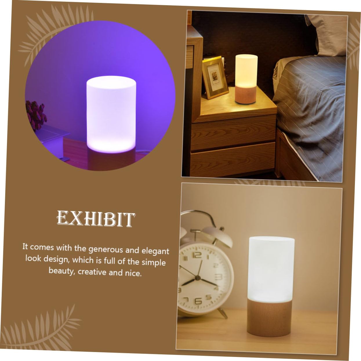 Angoily LED Night Lamp - Solid Wood Dimmable Night Light, Smart Table Lamp for Bedroom, Nursery & Living Room - Perfect for Reading, Relaxing & Nighttime Ambience