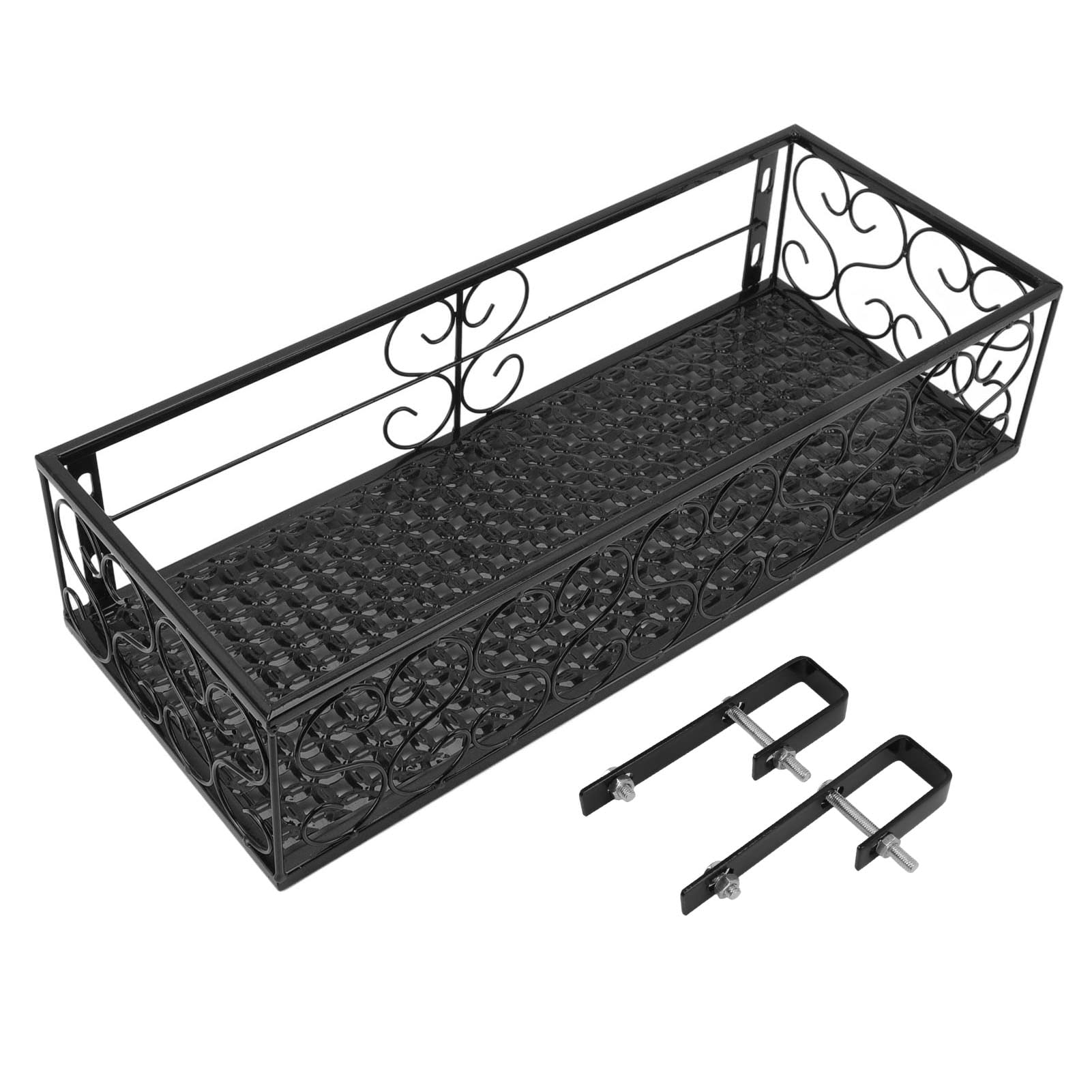 Balcony Flower Pot Holder - Hanging Iron Plant Shelf for Succulents, Herbs & Flowers | Fits 2.5cm Railings | Indoor/Outdoor Windowsill & Fence Decor | Perfect for Small Spaces & Urban Gardening