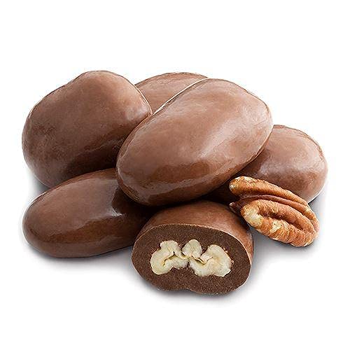 Premium Milk & Dark Chocolate Dipped Amaretto Pecans - Gourmet Bulk Candy Bags (3-Pack) for Parties, Gifts & Dessert Platters