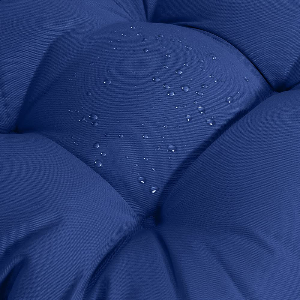 QILLOWAY Indoor Outdoor Chaise Lounge Cushion - Waterproof Replacement Cushion for Patio, Poolside & Garden Furniture - Navy Blue Spring Summer Seasonal Cushion - Perfect for Relaxing by the Pool, Sunbathing or Lounging in Your Backyard