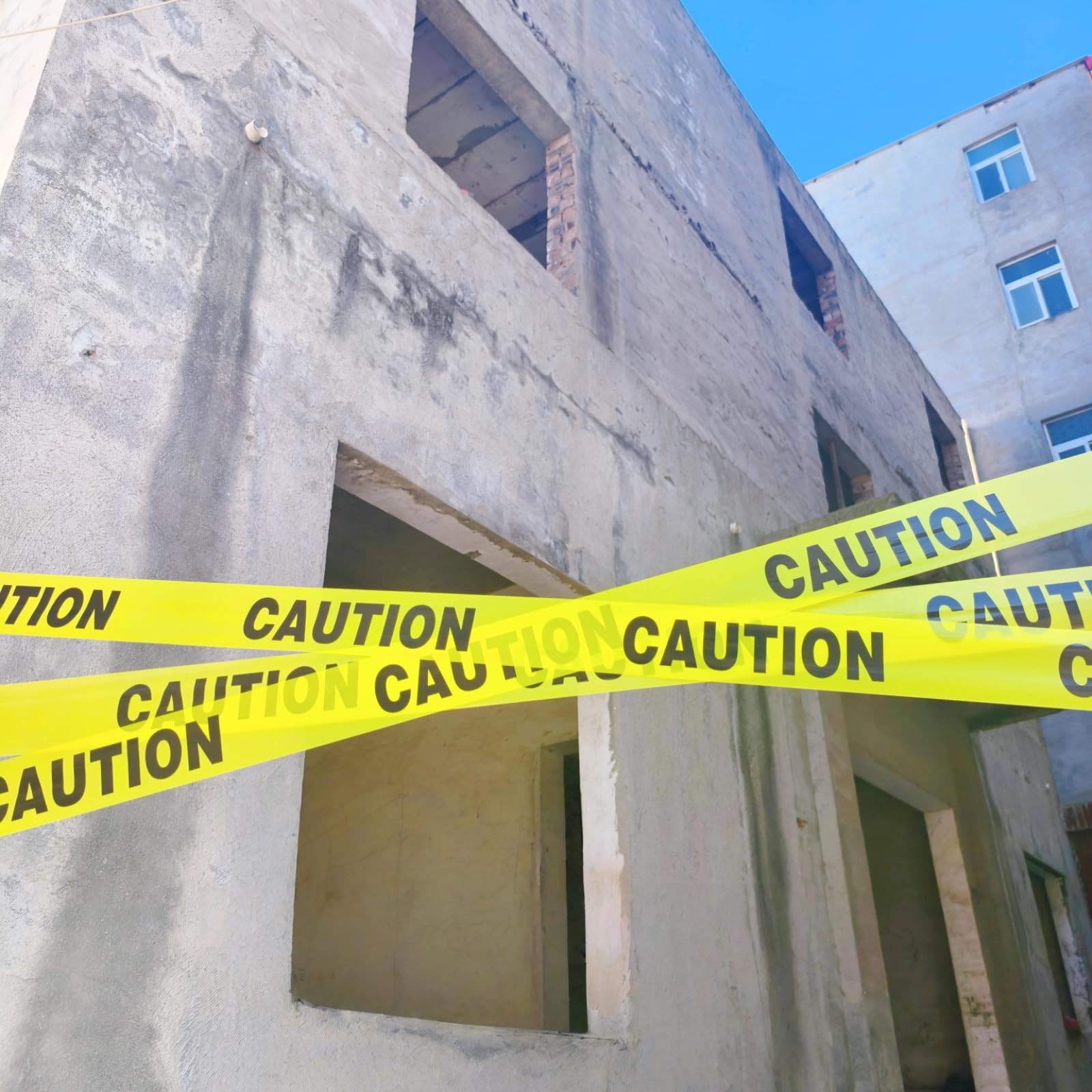 3 Inch x 1000 Feet Yellow Caution Warning Tape - Non-Adhesive Barricade Tape for Police, Crime Scenes & Construction Safety | Heavy Duty Hazard Tape for Crowd Control, Danger Zones & Work Area Marking