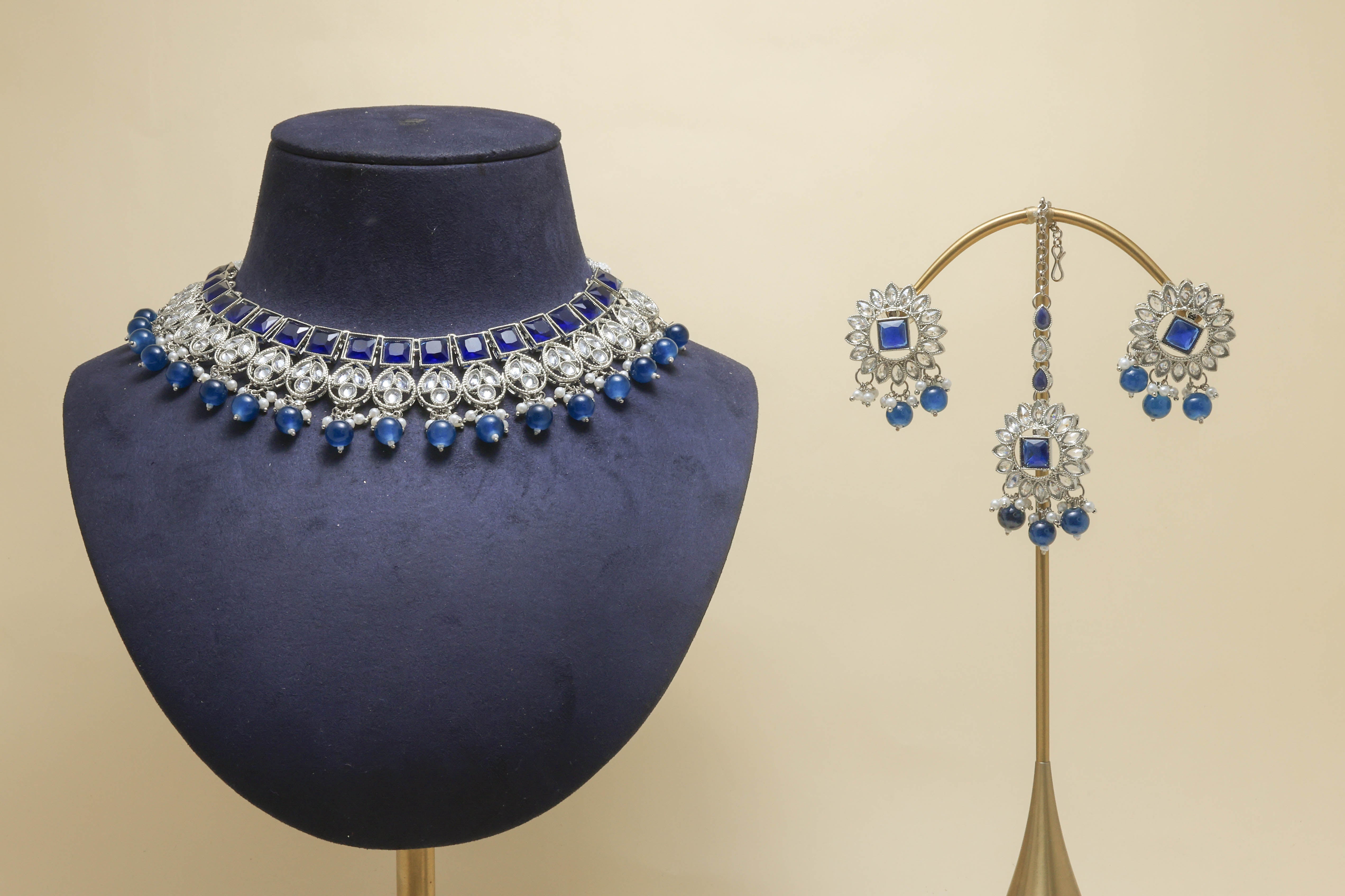 VANITA Polki Full Set Jewelry - Exquisite Indian Bridal Necklace Set with Earrings for Weddings, Parties & Special Occasions