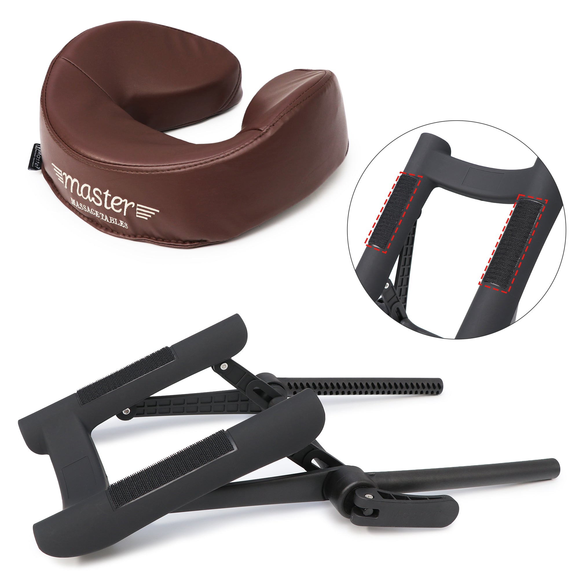 MASTER MASSAGE Universal Ergonomic Adjustable Massage Table with Patented Ultra Plush Face Cushion Pillow Set - Chocolate Brown | Perfect for Spa, Physical Therapy & Home Relaxation