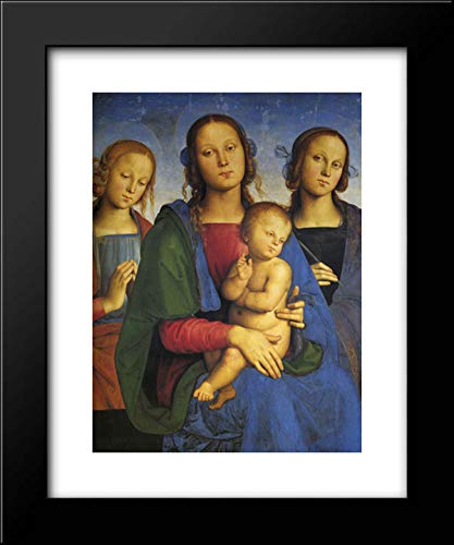 Pietro Perugino Madonna and Child with St. Catherine and St. Rosa - 15x18 Inch Framed Religious Art Print - Perfect for Home Decor, Church, or Gift